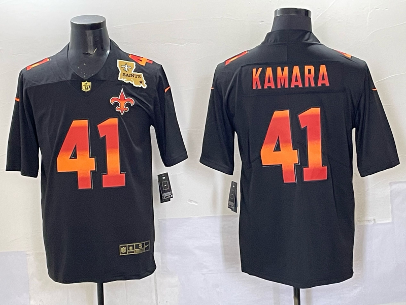 Men 2025 New Orleans Saints #4 Kamara black Limited NFL Jersey 001